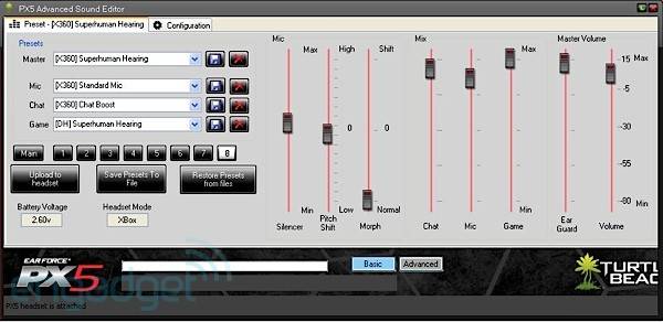 Casque Turtle Beach PX5 : Réglages Turtle Beach PX5