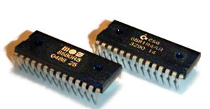 Puces SID MOS 6581 et MOS 8580 du Commodore 64 - source Wikipédia