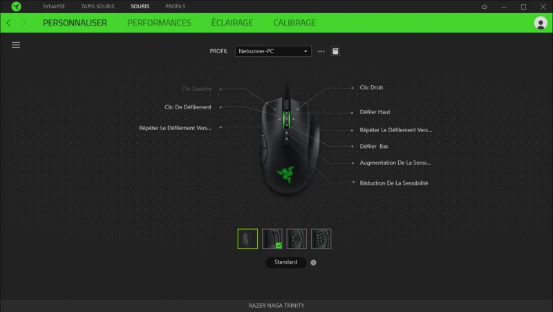 interface Razer Synapse Naga Trinity