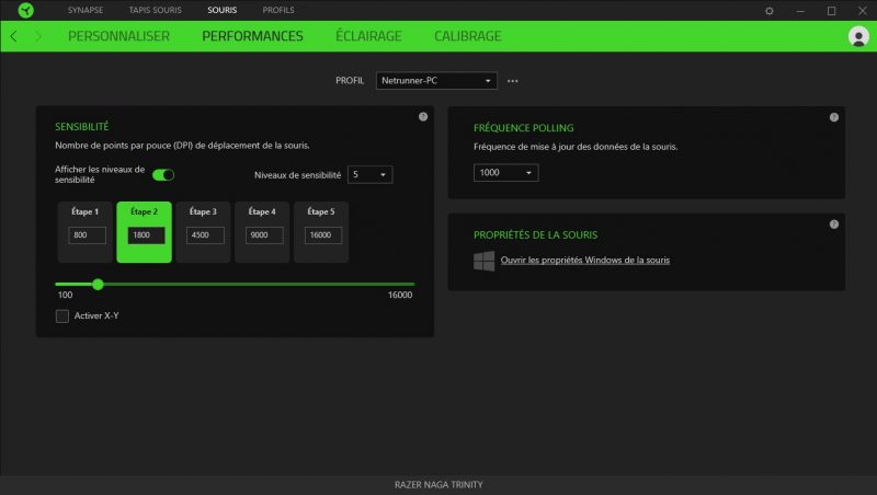 interface Razer Synapse Naga Trinity