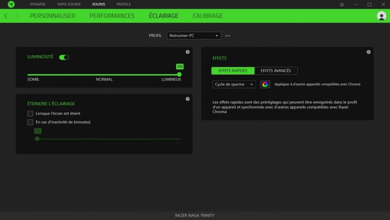 interface Razer Synapse Naga Trinity
