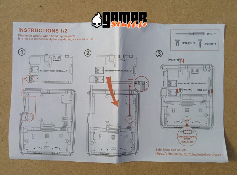 test boîtier Raspberry PI - Retroflag Superpi case J - notice