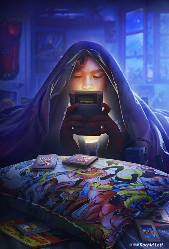 illustration Rachid Rotf - Gameboy Super Mario