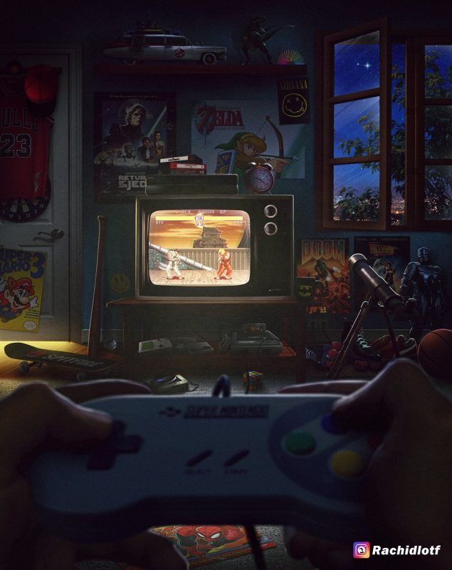 illustration Rachid Rotf - SNES - Street Fighter II